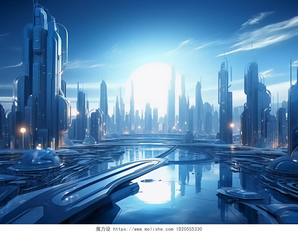 科技城市未来城市能源动力科幻现代场景